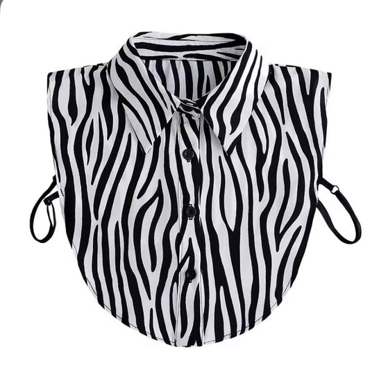 #24 Zebra Striped False Collar