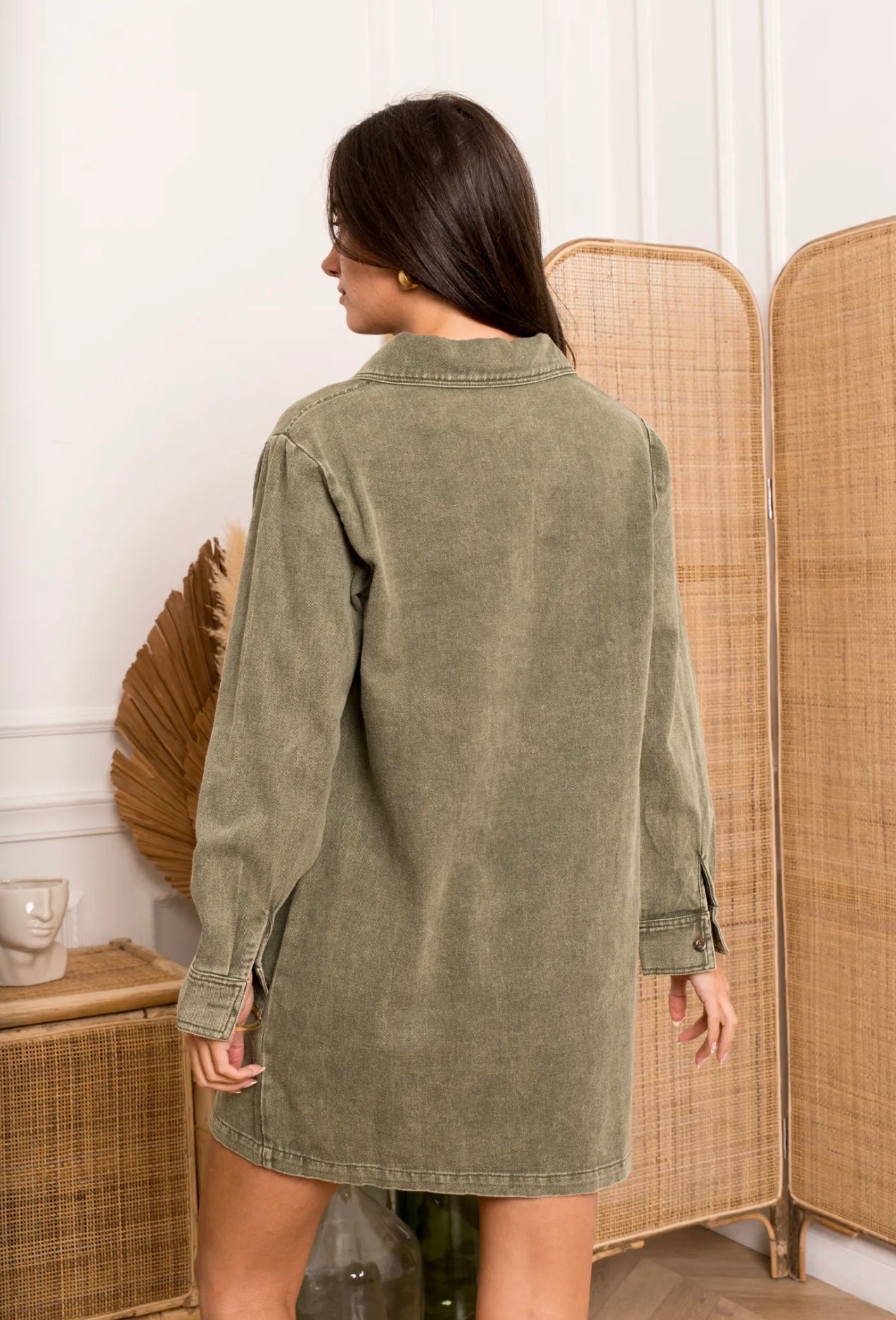 Khaki Denim Dress