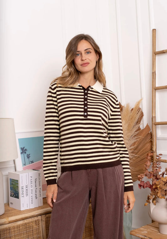 Yellow & Brown Striped Jumper