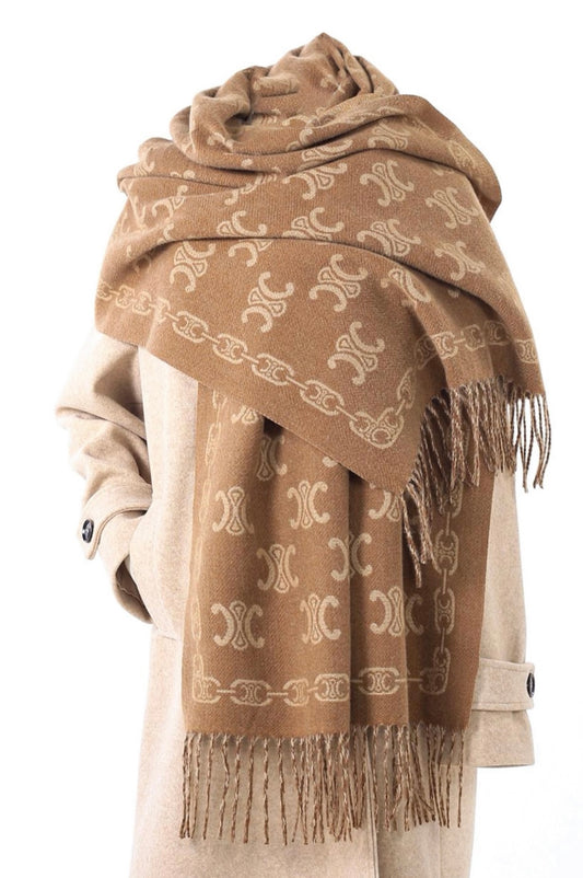 Caramel & Beige Luxury Scarf