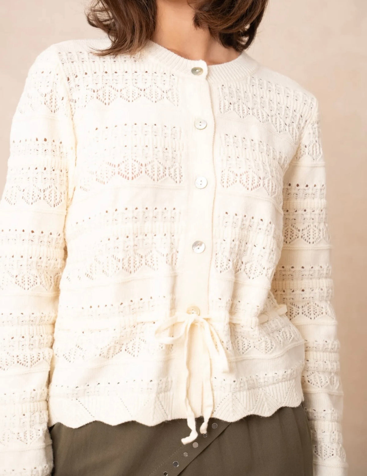 Cream Knitted Cardigan