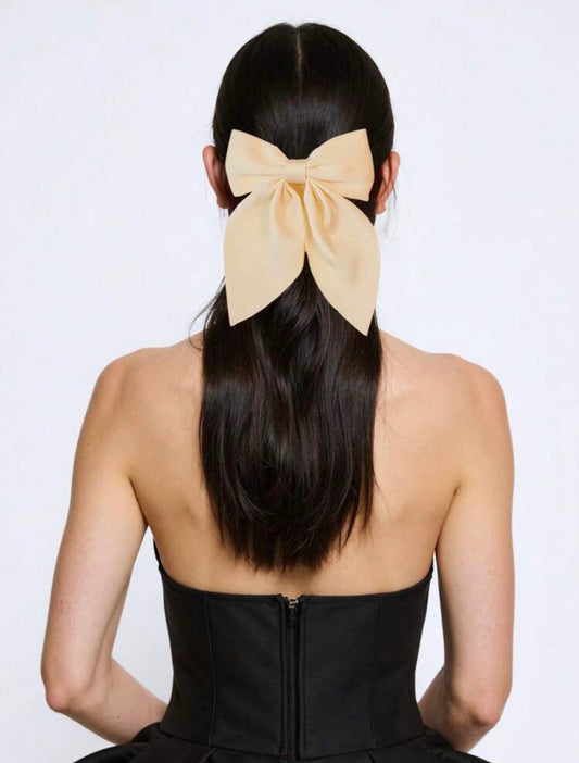 Cream Hair Bow