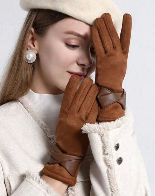 Caramel Fleece Lined Gloves