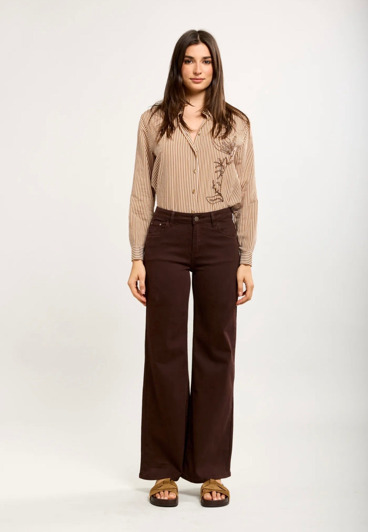 Toxik Brown Wide Leg Jeans