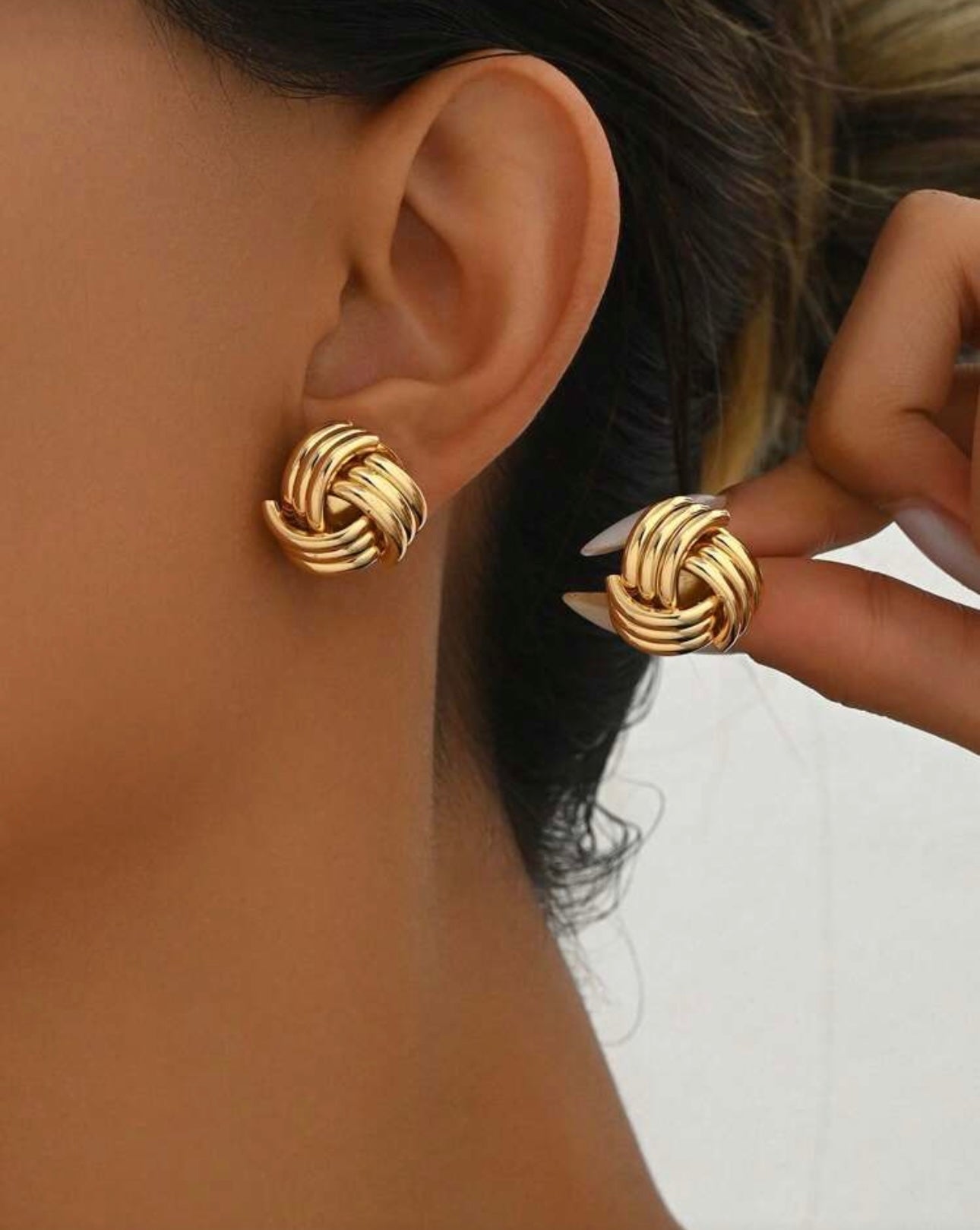 Large Oversized Gold Swirl Earrings