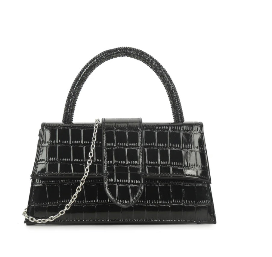 Black Metallic Handbag