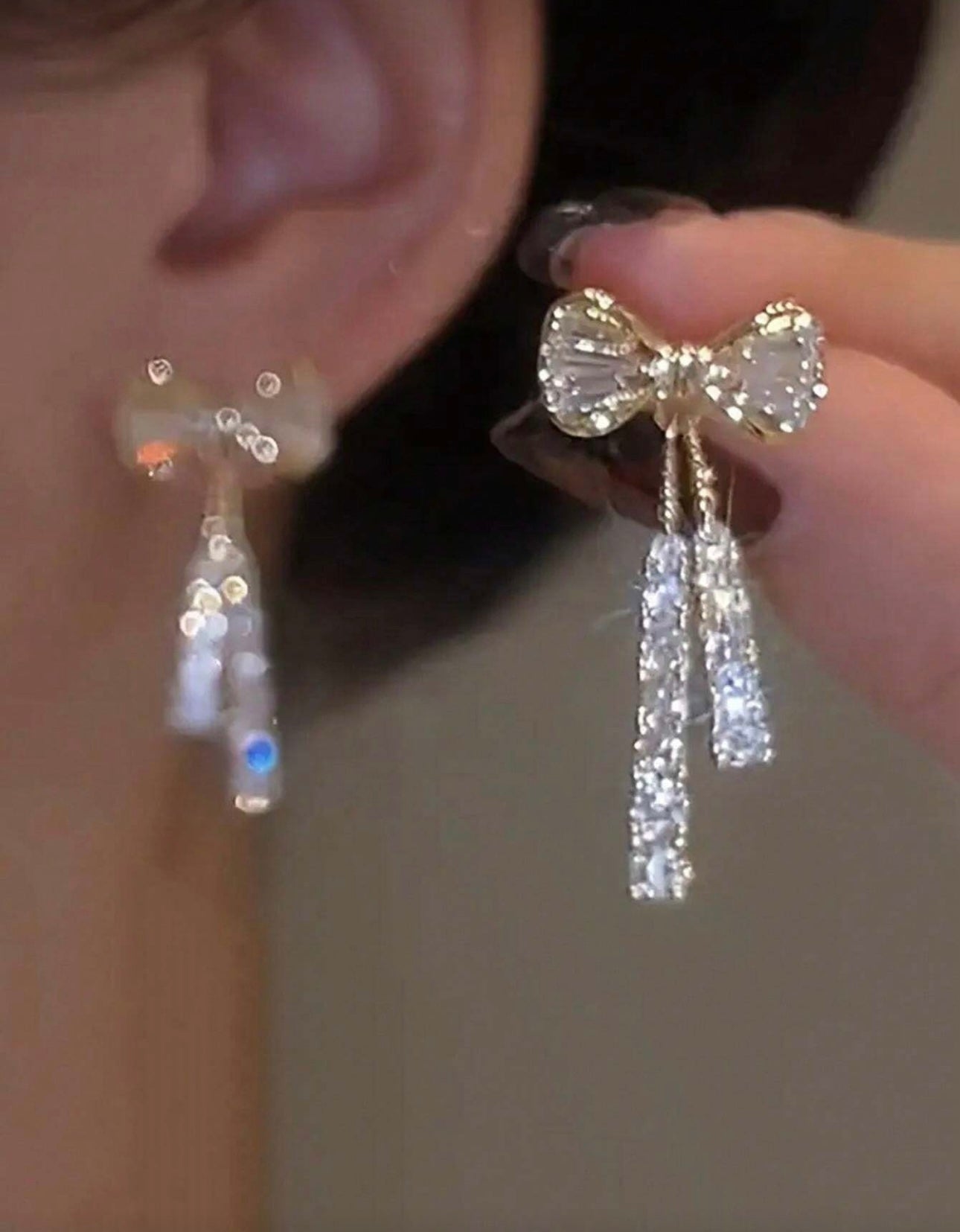 Diamanté Bow Jewel Earrings