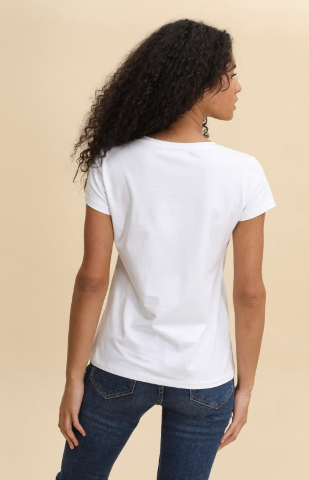 Leopard Sage Embellished T-Shirt White