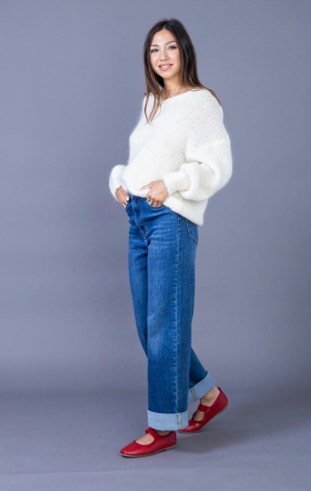 Keeva Dark Denim Straight Relaxed Jeans