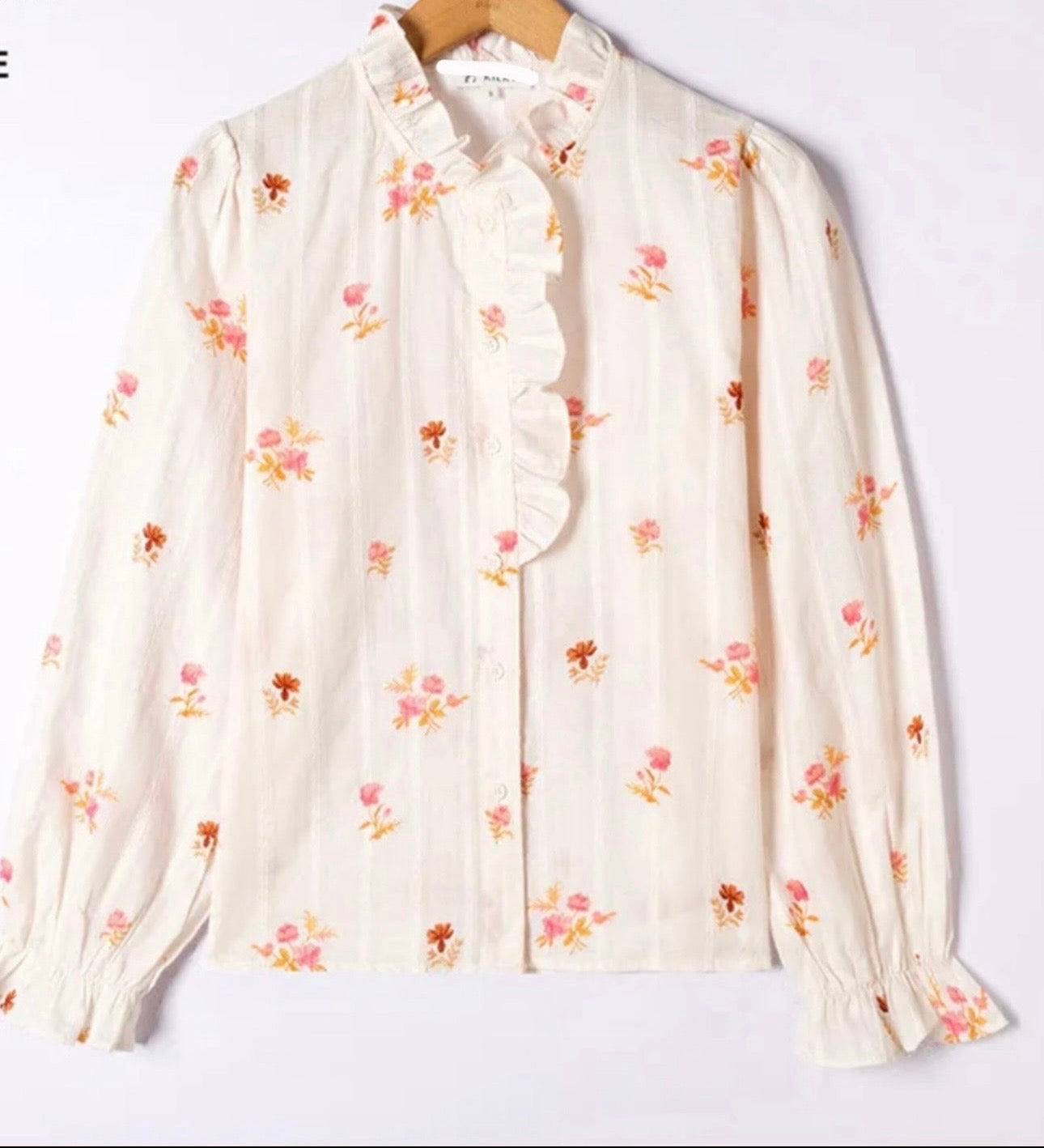 Cream & Pink Floral Shirt