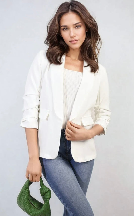 Billie Blazer In White (size 10,12,14)