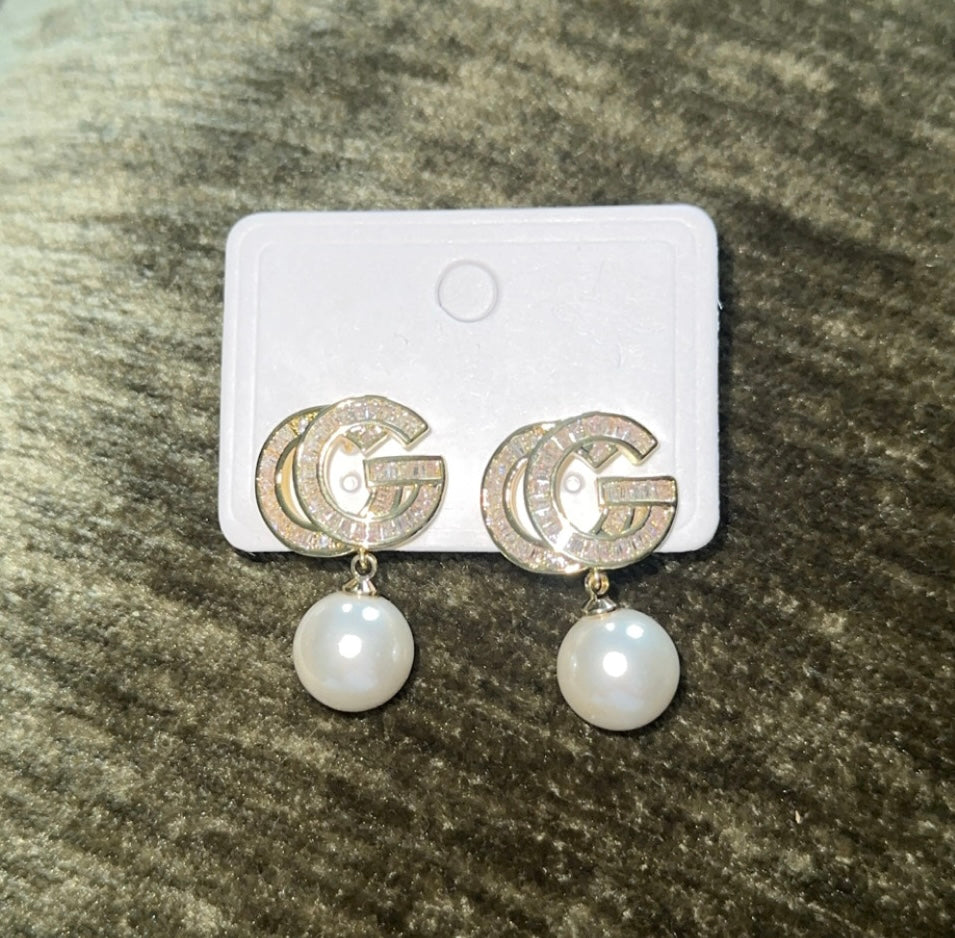 Emilie Classic Diamanté & Pearl Earrings