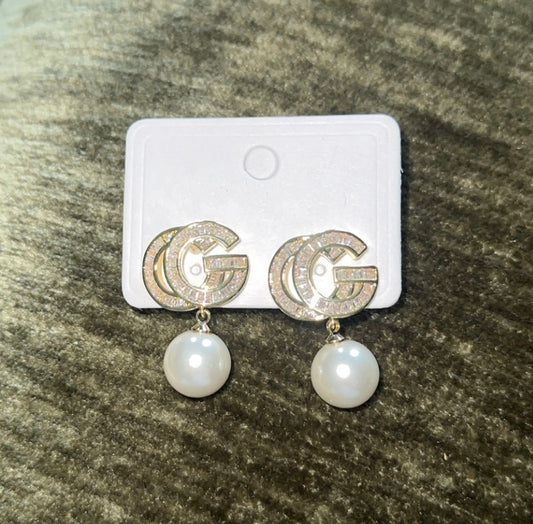 Emilie Classic Diamanté & Pearl Earrings