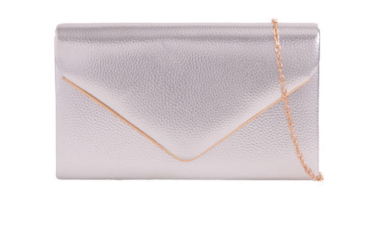 Silver Envelope Clutch Bag