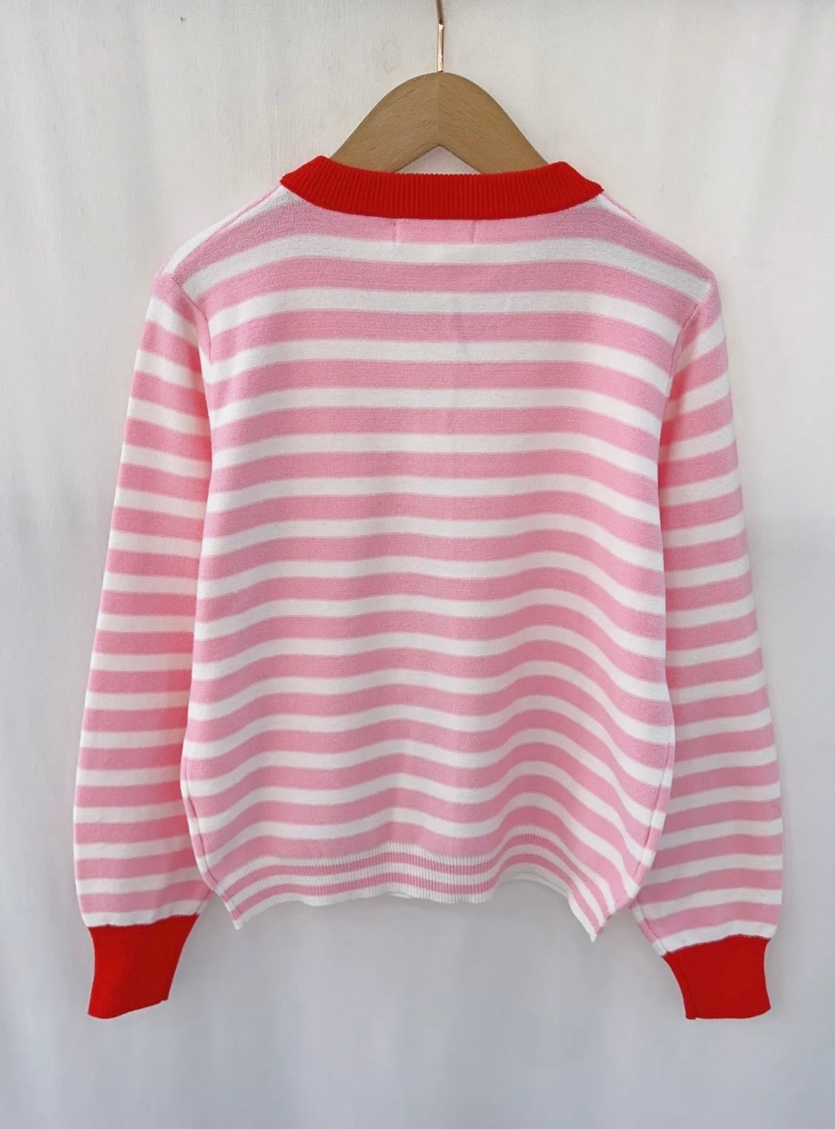 Ophelia Pink & Red Striped Jumper