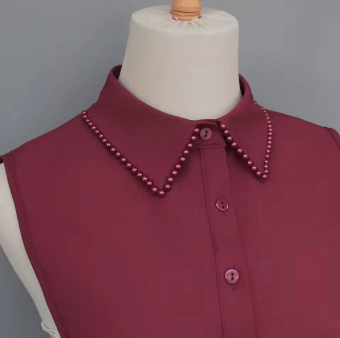 #16 Burgundy Pearl False Collar