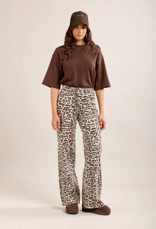 Toxik Leopard Print Wide Leg Jeans