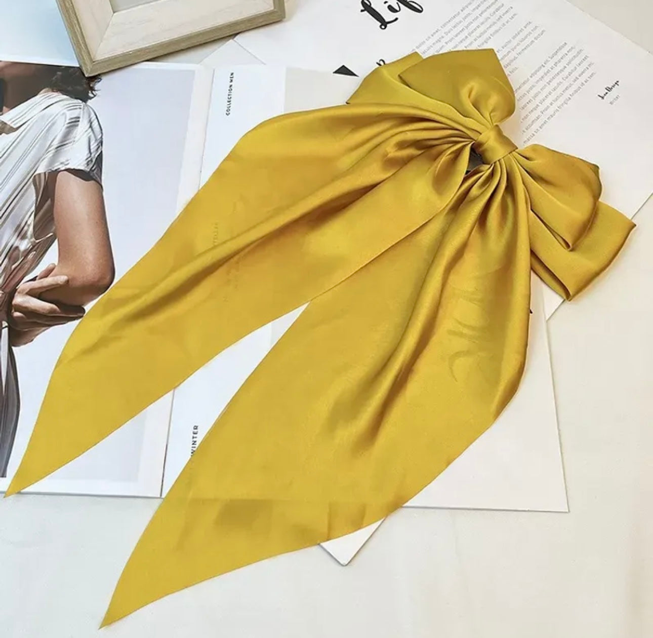 Golden Yellow Satin Occasion Bow