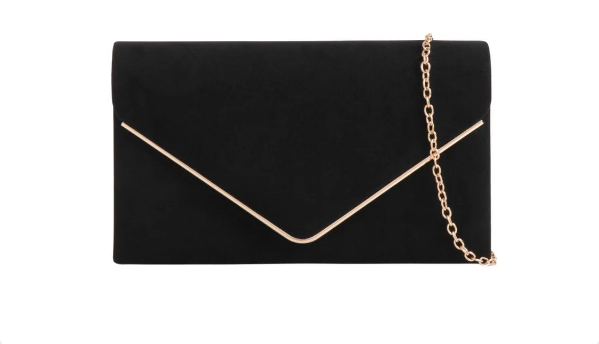 Black Velvet Clutch Bag