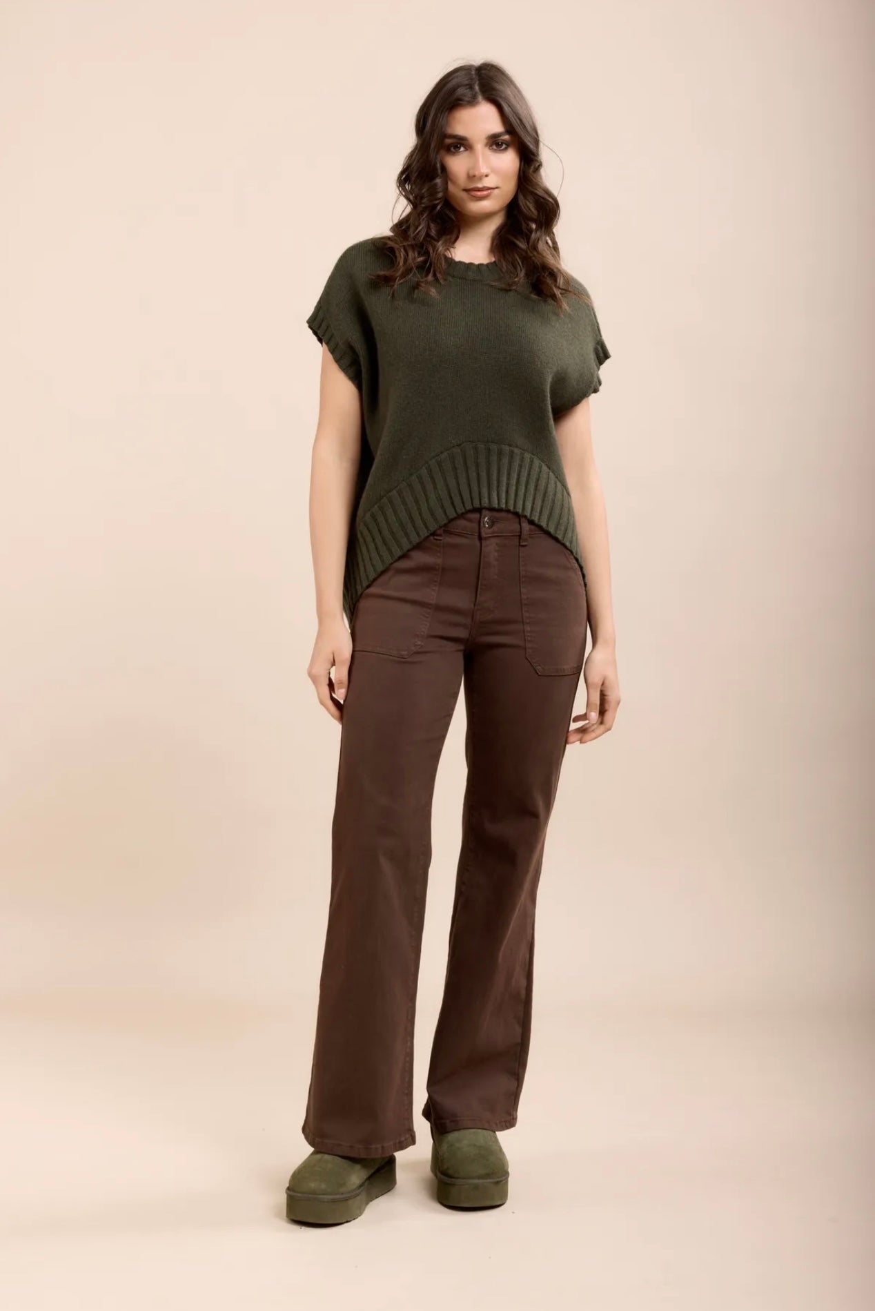Toxik Brown Wide Leg Jeans