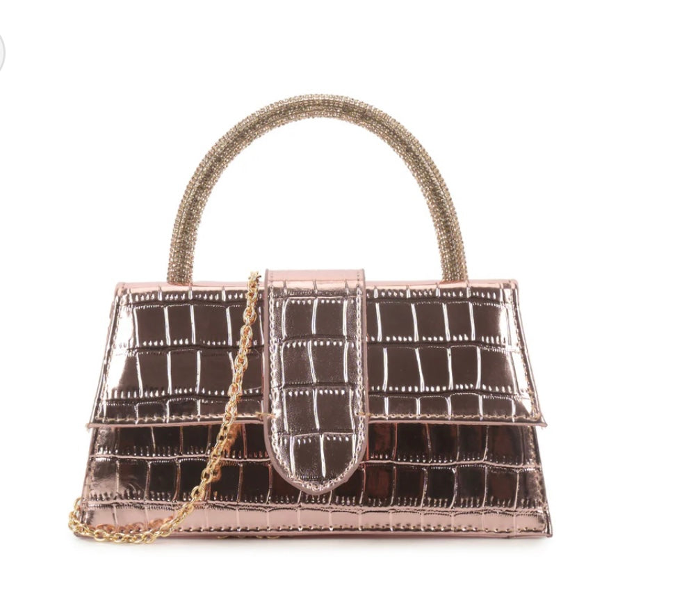 Rose Gold Metallic Handbag