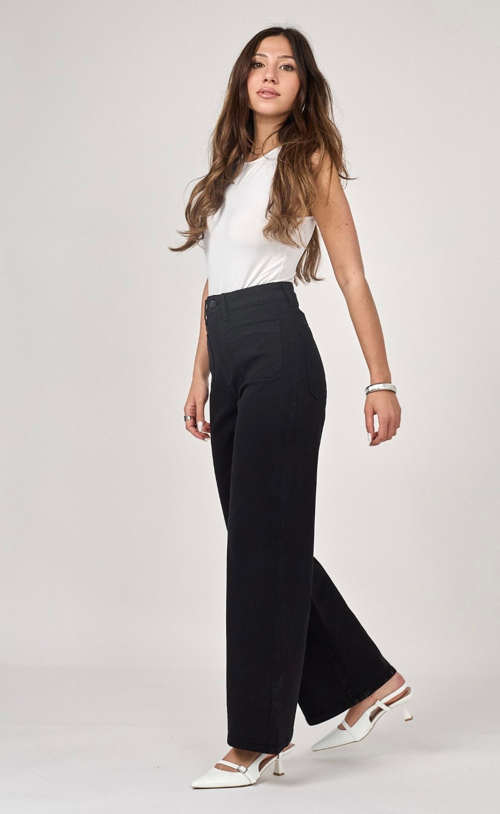 Sammy Black Wide Leg Jeans (size 16)