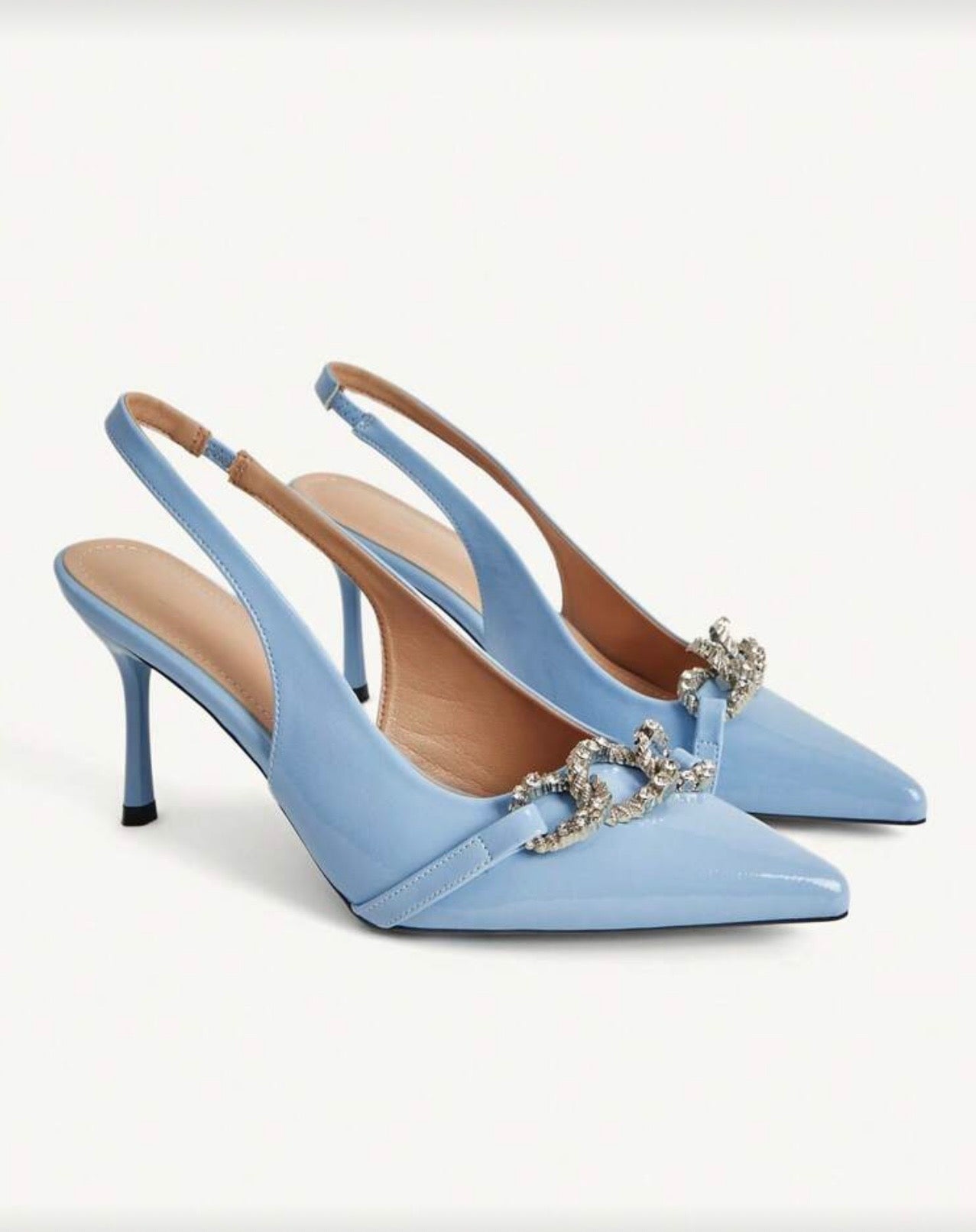 Blue Patent Slingback Heel