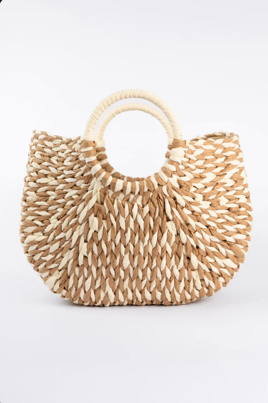 Large Cream Straw Beach Woven Bag