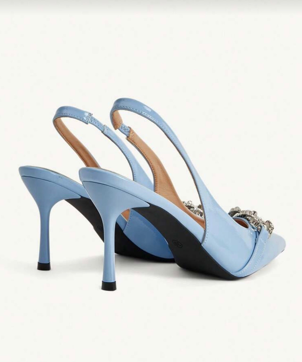 Blue Patent Slingback Heel