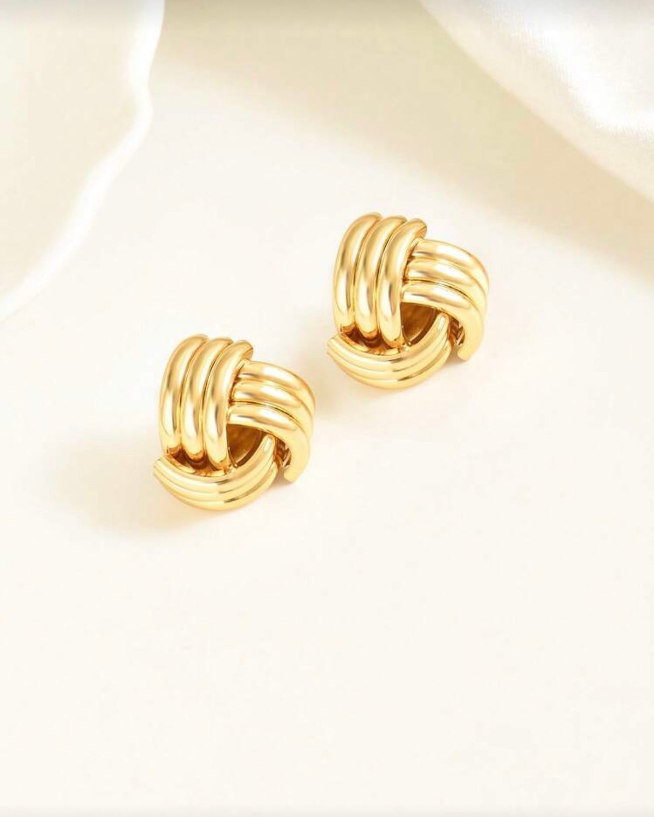 Large Oversized Gold Swirl Earrings