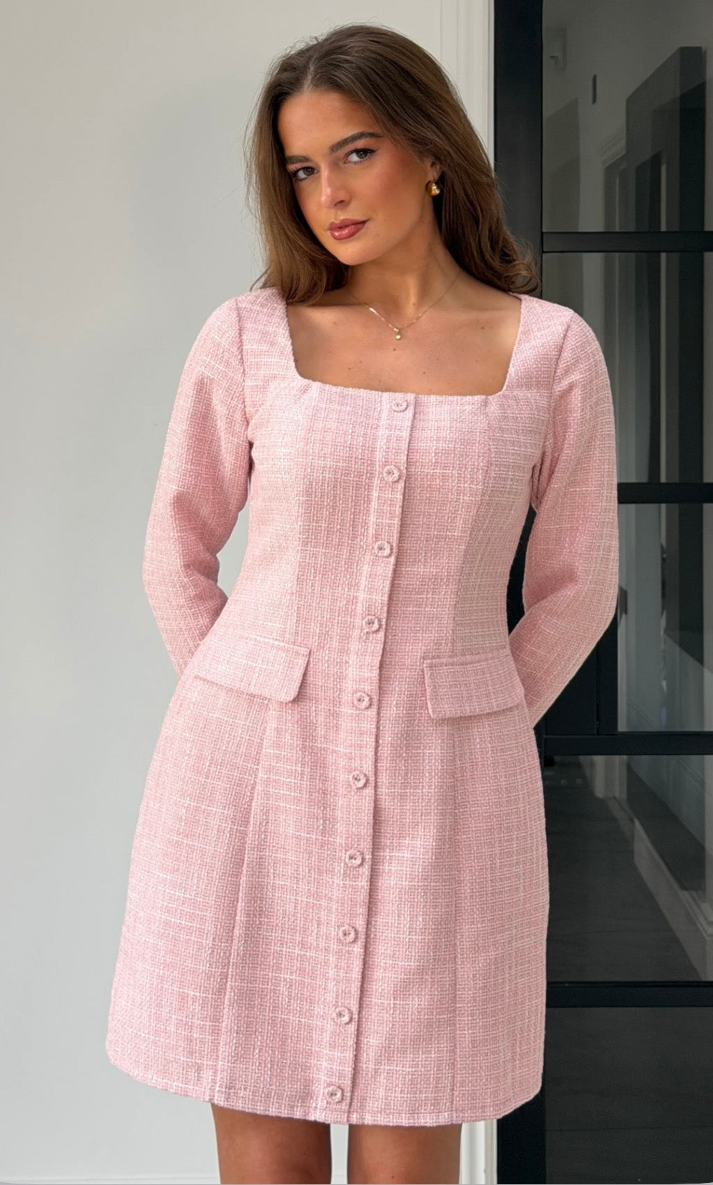 Flora Tweed Pink Dress (size 8 & 10)