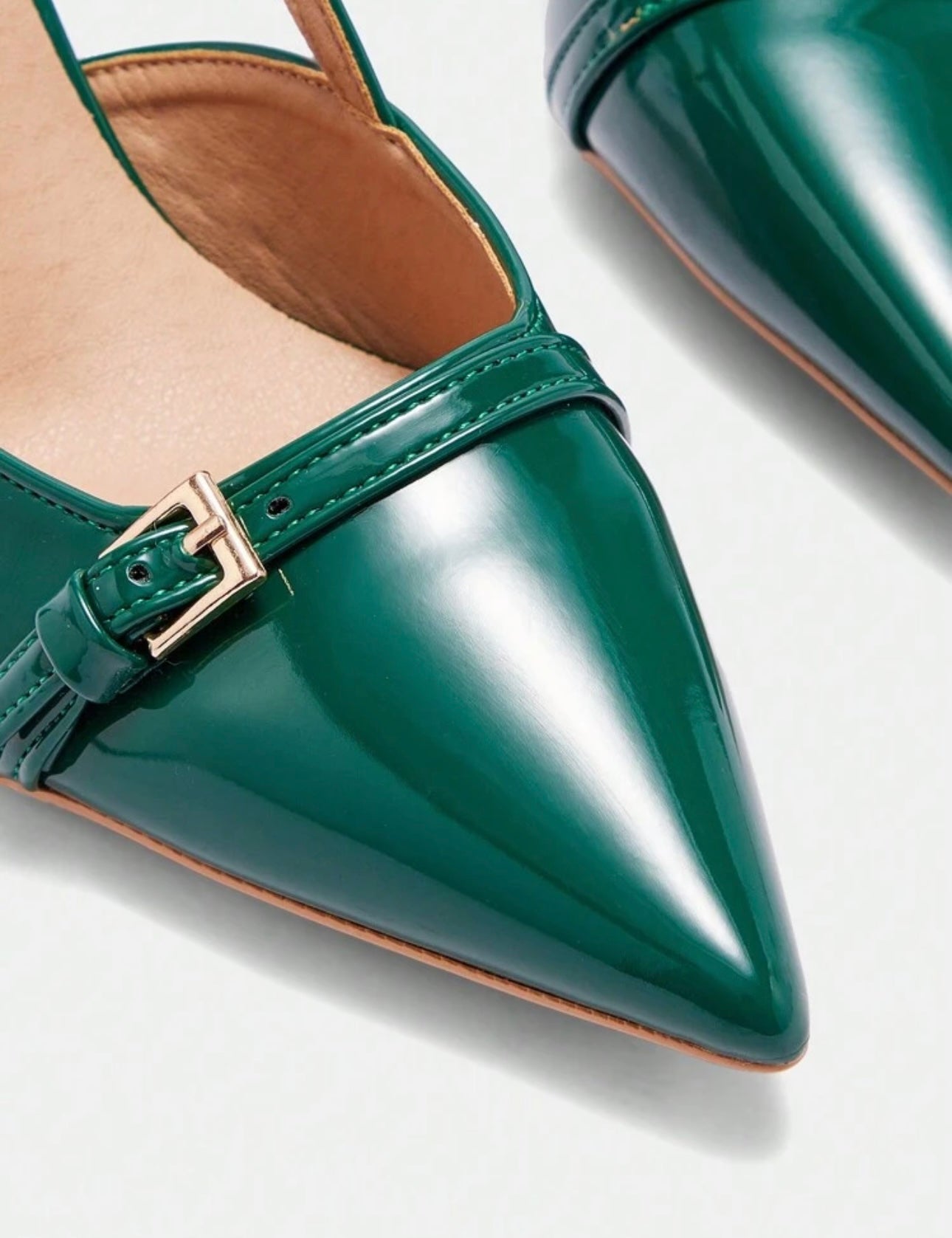 Emerald Green Patent Slingback Heels