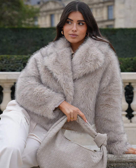 Cream Faux Fur Coat