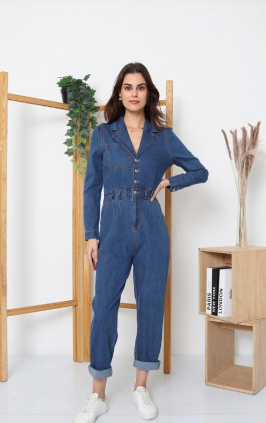 Vienna Denim Tailored Jumpsuit