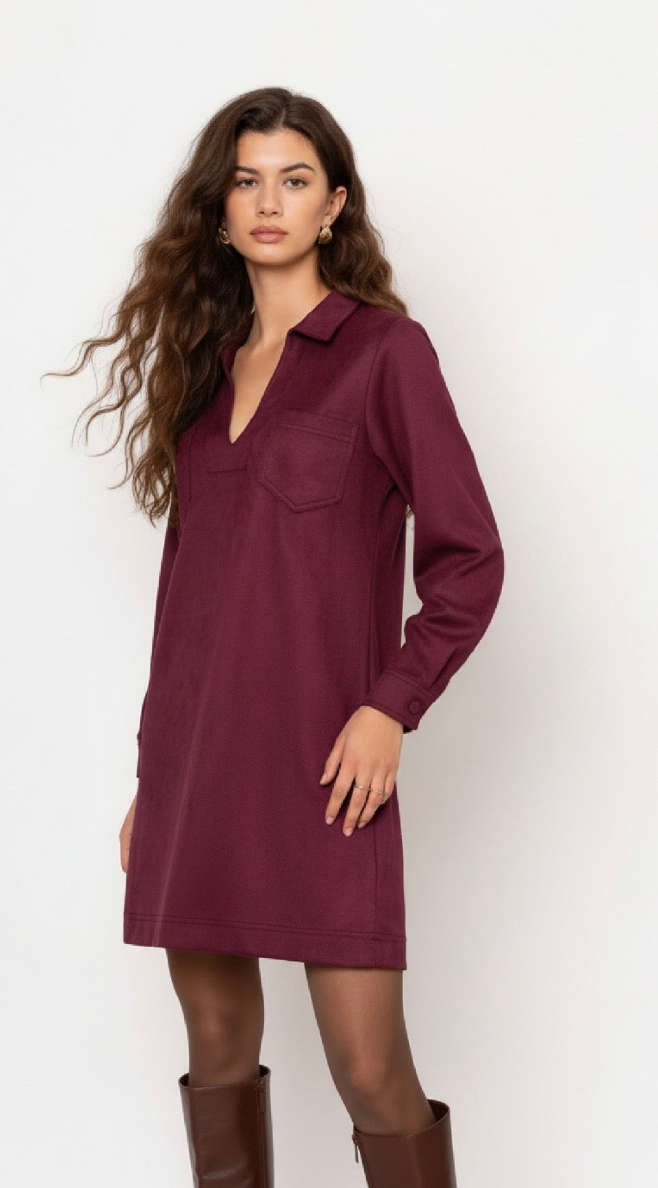 Burgundy Velvet Dress