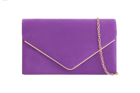 Purple Velvet Clutch Bag