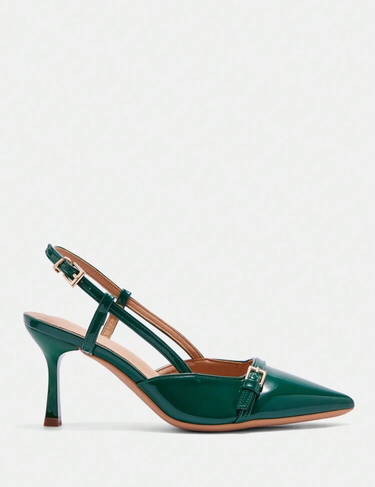 Emerald Green Patent Slingback Heels