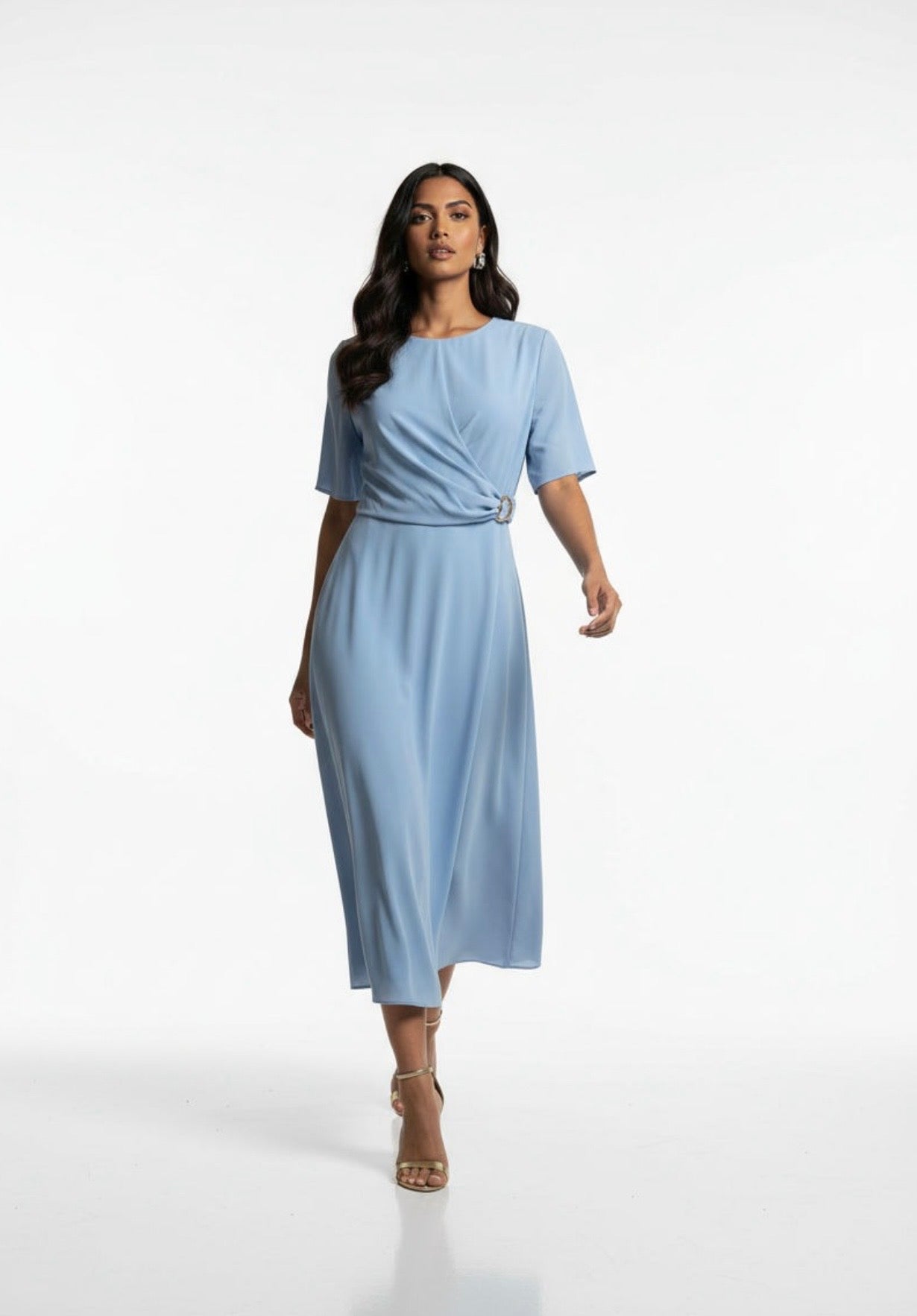 Juliette Light Blue Midi Dress (sizes 10,12,14,16)