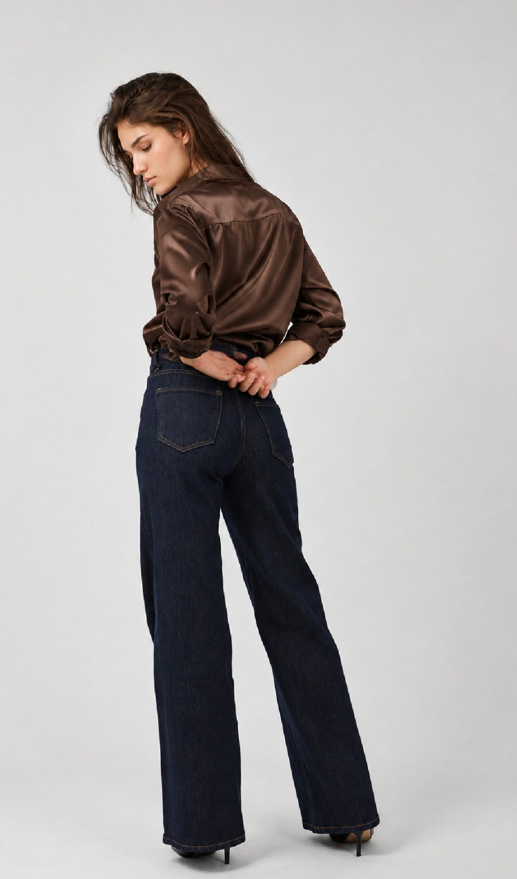 90s Vintage Revival Wide Leg Jeans Dark Denim