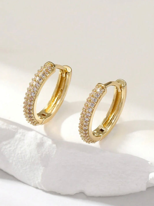 Gold Diamanté Small Hoops