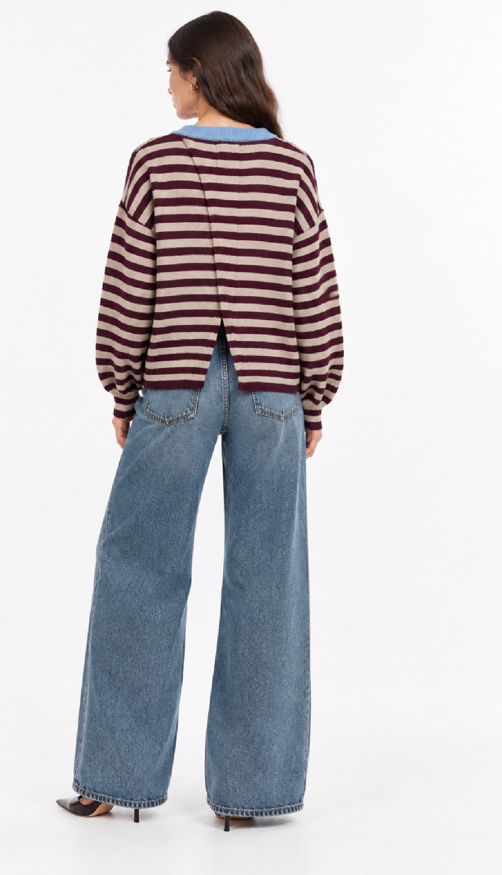 Amour Jumper Burgundy & Blue