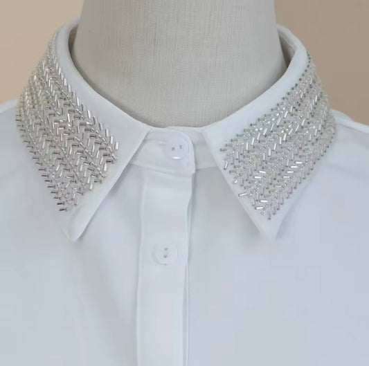#15 Jewel Embellished False Collar