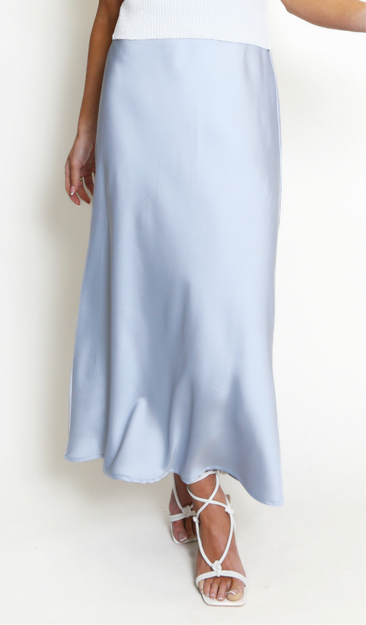 Laura Blue Satin Skirt