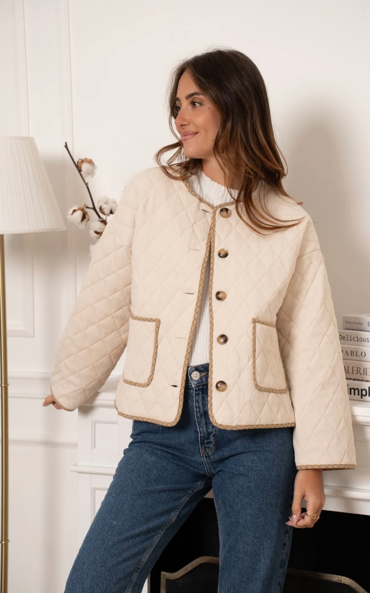 Cream & Beige Padded Jacket