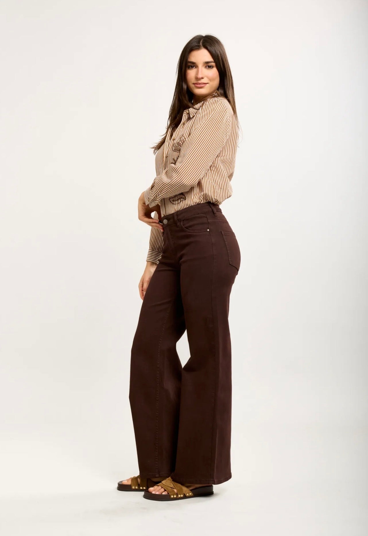 Toxik Brown Wide Leg Jeans