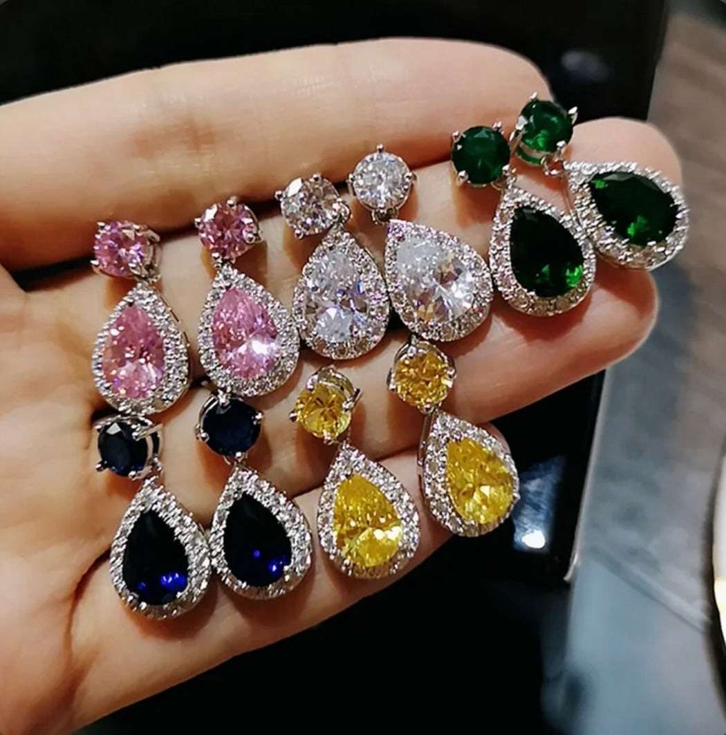 Pink Small Diamond Earrings
