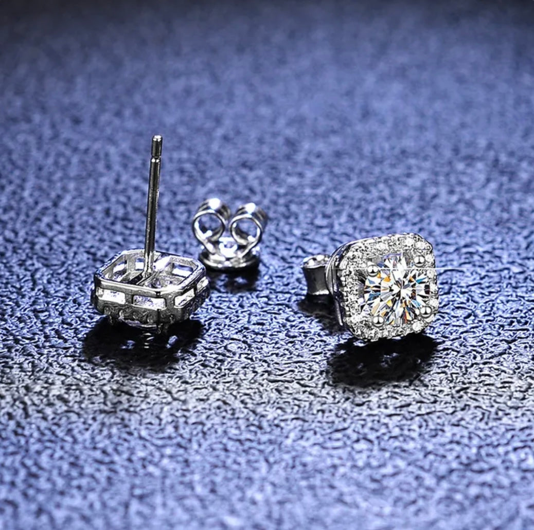 Diamanté 925 Sterling Silver Earrings