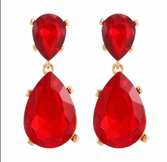Red Teardrop Earrings