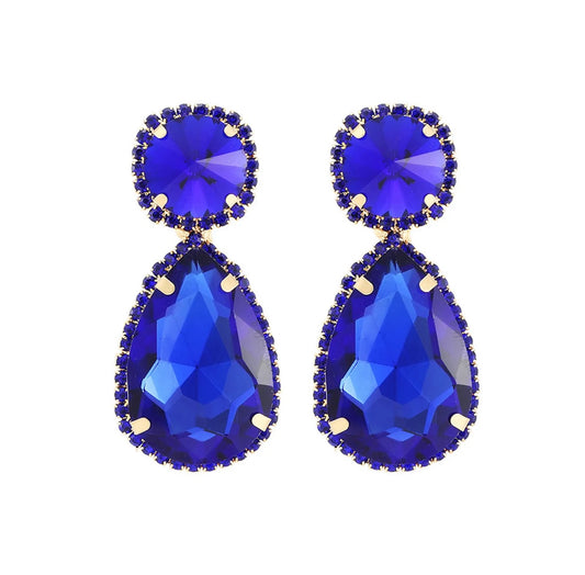 Royal Rhinestone Teardrop Earrings