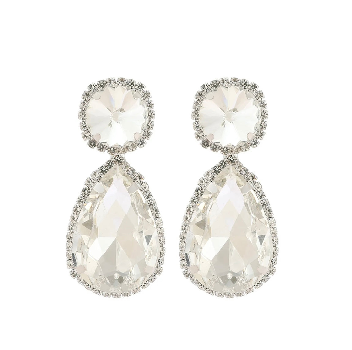 Crystal Rhinestone Teardrop Earrings